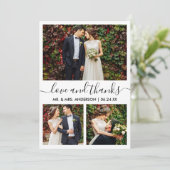 モダントレンディー書道ス結婚クリプトの3枚 サンキューカード (スタンド正面)