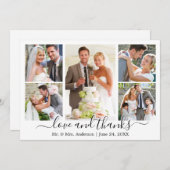 モダントレンディー書道ス結婚クリプト5枚 サンキューカード (正面/裏面)