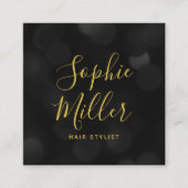 モダントレンディー書道ダーク《写真》ぼけ味ライト スクエア名刺 (正面)