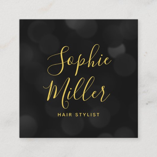 モダントレンディー書道ダーク《写真》ぼけ味ライト スクエア名刺 (正面)