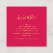 モダントレンディー書道ピンク《写真》ぼけ味灯 スクエア名刺 (裏面)