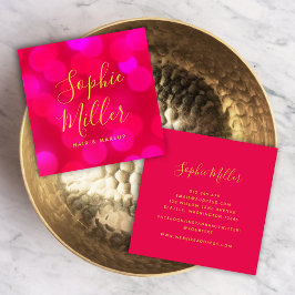 モダントレンディー書道ピンク《写真》ぼけ味灯 スクエア名刺