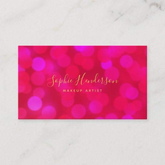 モダントレンディー書道ピンク《写真》ぼけ味灯 名刺 (正面)