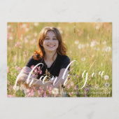 モダントレンディー書道卒業写真 サンキューカード (正面)