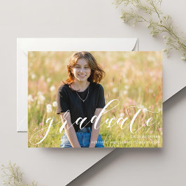 モダントレンディー書道卒業写真 案内状