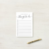 モダントレンディー書道台本の作業リスト ポストイット (デスク上)