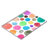 モダントレンディー水カラフル色サークルモノグラム ノートブック (左側)