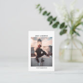 モダントレンディー水彩写真QRコード 名刺 (スタンド正面)