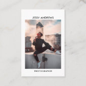 モダントレンディー水彩写真QRコード 名刺 (正面)