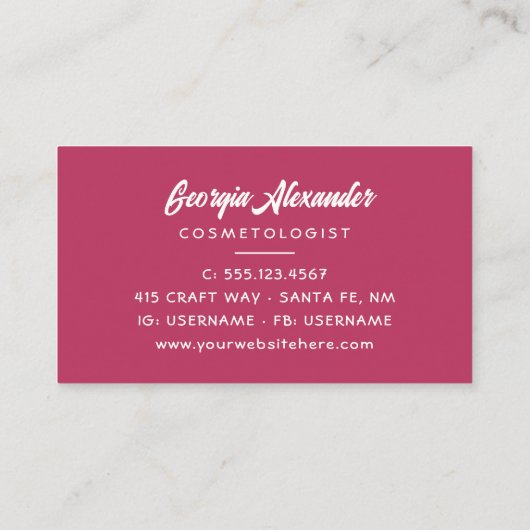 モダントレンディー水彩抽象芸術美容師 名刺 (裏面)