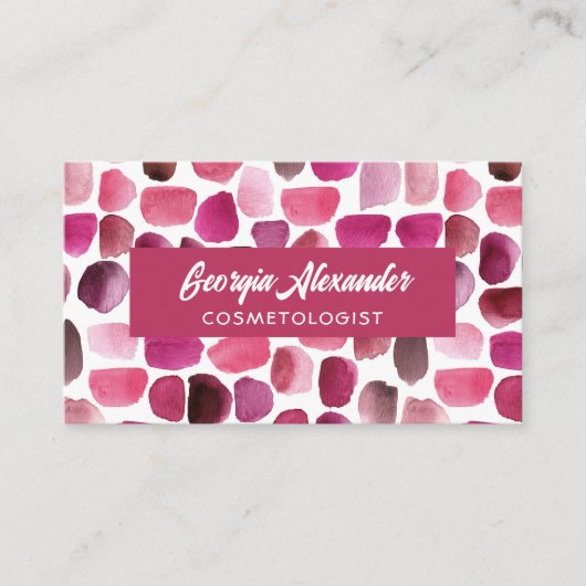 モダントレンディー水彩抽象芸術美容師 名刺 (正面)