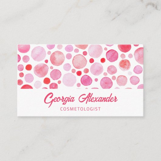 モダントレンディー水彩抽象芸術美容師 名刺 (正面)