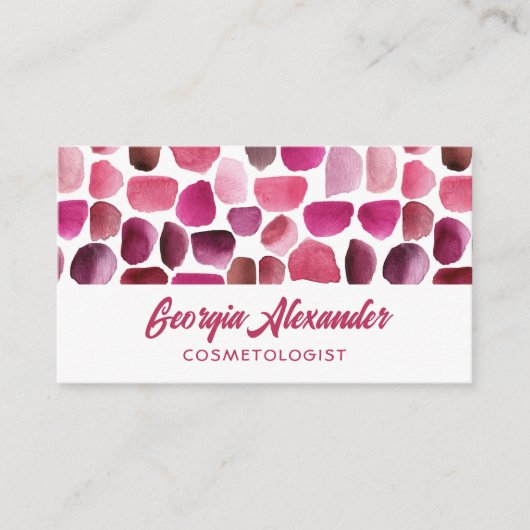 モダントレンディー水彩抽象芸術美容師 名刺 (正面)