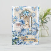 モダントレンディー水彩青及び金ゴールド シーズンカード (スタンド正面)