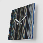 モダントレンディー海軍と金ゴールド数々のカラーストライプ スクエア壁時計 (傾斜)