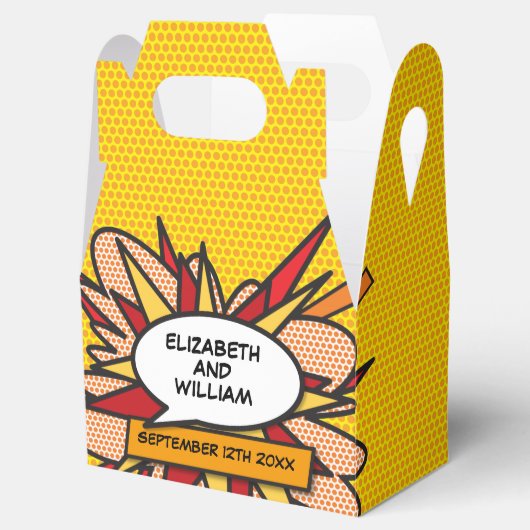 モダントレンディー漫画ブック結婚式の引き出物ボックス フェイバーボックス (オープン)