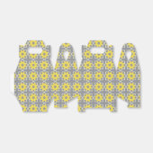 モダントレンディー灰色と黄色の花 フェイバーボックス (折り畳みなし)