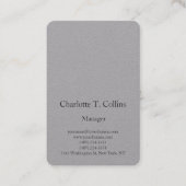 モダントレンディー灰色プレーンプロフェッショナルミニマル 名刺 (正面)