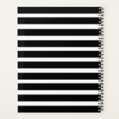 モダントレンディー白黒ストライププロフェッショナル プランナー手帳 (裏面)