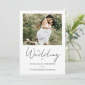 モダントレンディー白黒結婚写真 招待状 (スタンド正面)