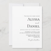 モダントレンディー白黒結婚写真 招待状 (裏面)