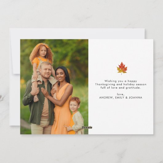 モダントレンディー秋の感謝写真台本 シーズンカード (裏面)