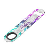 モダントレンディー紫とティール（緑がかった色）フラクタル図形 スピード栓抜き (正面アングル)