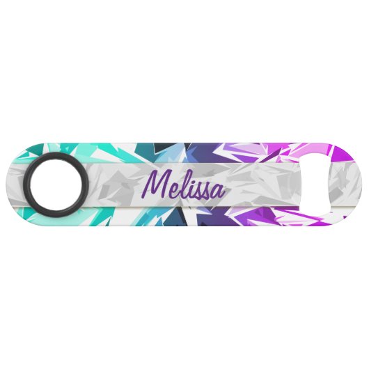 モダントレンディー紫とティール（緑がかった色）フラクタル図形 スピード栓抜き (正面(横))