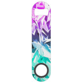 モダントレンディー紫とティール（緑がかった色）フラクタル図形 スピード栓抜き (裏面)