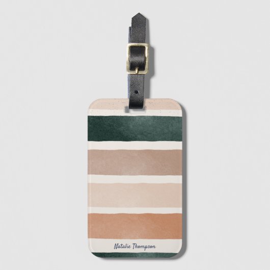 モダントレンディー絵を描デザイン自然ストライプ ラゲッジタグ (正面縦)