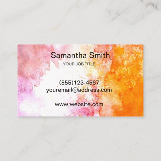 モダントレンディー絵を描(ばちゃばちゃ)跳ねるスプラッシュ抽象芸術 名刺 (裏面)