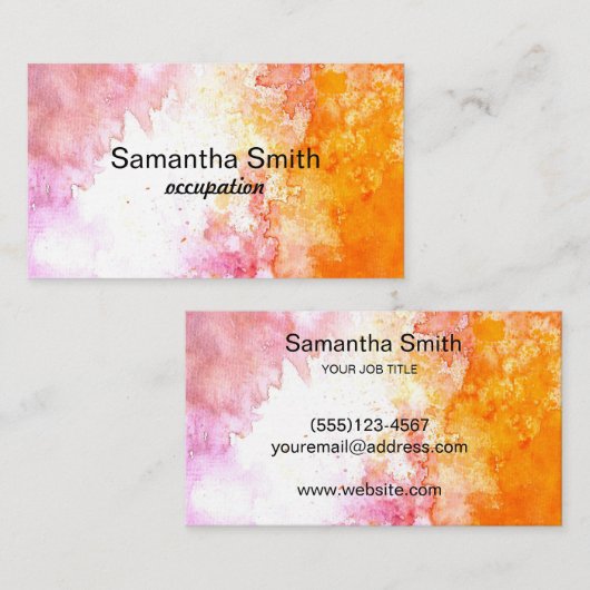 モダントレンディー絵を描(ばちゃばちゃ)跳ねるスプラッシュ抽象芸術 名刺 (正面/裏面)