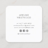 モダントレンディー美しいサロングリッター スクエア名刺 (裏面)