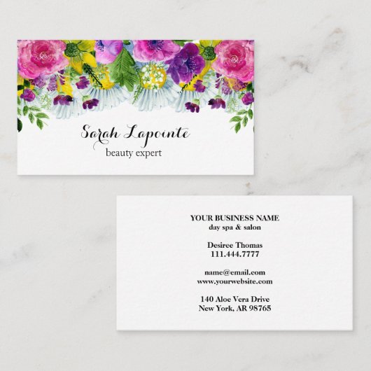 モダントレンディー美しいサロン 名刺 (正面/裏面)