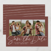 モダントレンディー脚本3枚フォトテラコッタ セーブザデート (正面/裏面)