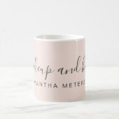 モダントレンディー赤面ピンクメイクアップ名 コーヒーマグカップ (中央)