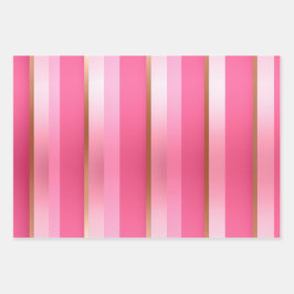 モダントレンディー金ゴールドとピンク ラッピングペーパーシート