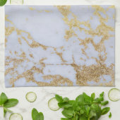 モダントレンディー金ゴールドグリッター大理石 キッチンタオル (折り畳み)