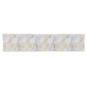 モダントレンディー金ゴールドグリッター大理石 ショートテーブルランナー (横)