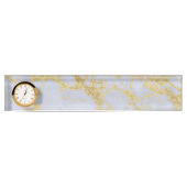 モダントレンディー金ゴールドグリッター大理石 デスクネームプレート (正面)