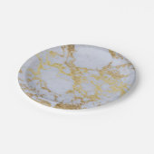 モダントレンディー金ゴールドグリッター大理石 ペーパープレート (アングル)