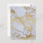 モダントレンディー金ゴールドグリッター大理石 ポストカード (正面/裏面)