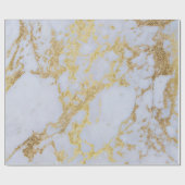 モダントレンディー金ゴールドグリッター大理石 ラッピングペーパー (フラット)