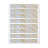 モダントレンディー金ゴールドグリッター大理石 ラップアラウンド宛名ラベル (シート)