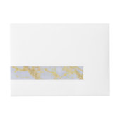 モダントレンディー金ゴールドグリッター大理石 ラップアラウンド宛名ラベル (正面)