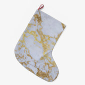 モダントレンディー金ゴールドグリッター大理石 ラージクリスマスストッキング (正面 (吊り時))
