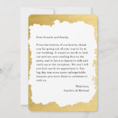 モダントレンディー金ゴールドフレーム結婚写真 サンキューカード (裏面)