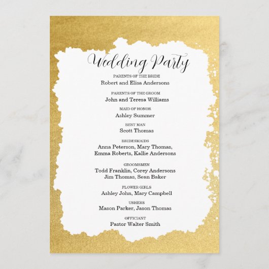 モダントレンディー金ゴールドフレ結婚ーム プログラム (裏面)