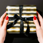 モダントレンディー金ゴールド白黒ジオメトリ ラッピングペーパーシート