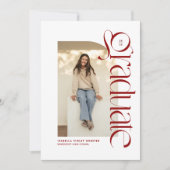 モダントレンディー院赤写真卒業 招待状 (正面)